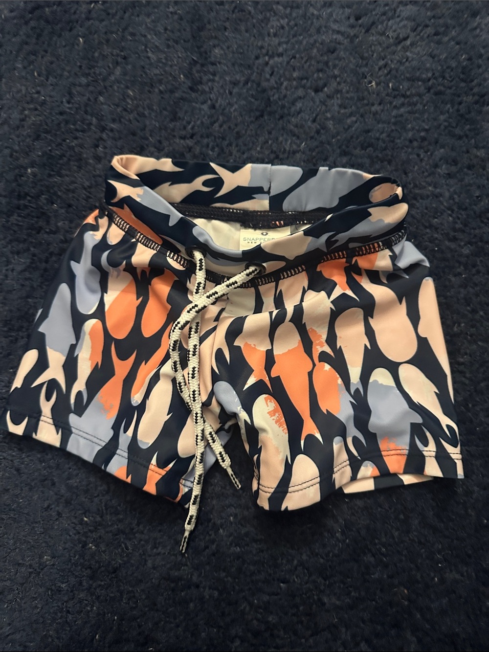 NWOT Snapper Rock Swim Trunks with Abstract Fish Print